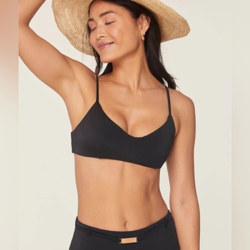 Andie Black The Molokai Swim Top & High Waisted Swim Bikini Bottom Set S
